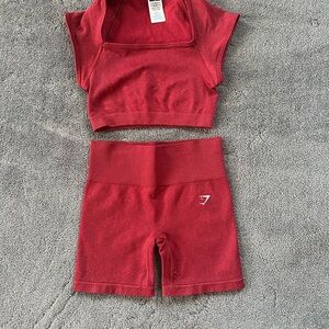 Red Gymshark Workout Set